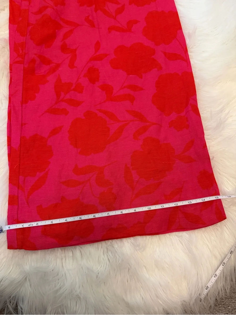 kate spade pink and red floral midi skirt